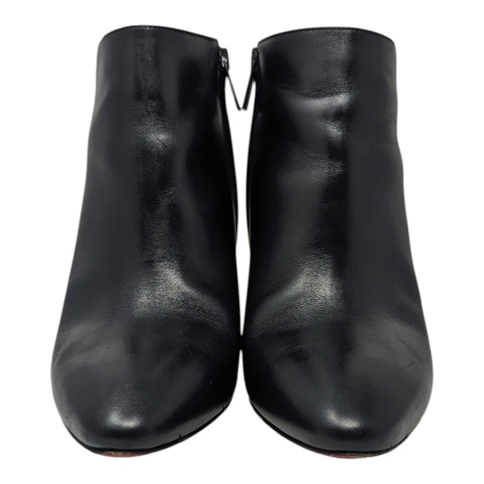 Christian Louboutin Eleonor 85 Botín Botín Cuero Negro Suela Roja 38 Foto 3 de 4
