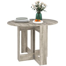 Image of HOMCOM Folding Dining Table Foldable Drop Leaf Dinner Table for Kitchen Grey