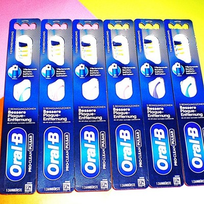 6 x Oral B PROCLEAN PULSAR MEDIUM Vibrating Toothbrush Zahnbürste New Production