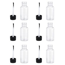 6 Pcs 20 ml Empty Nail Polish Bottles Glass Refillable Container with Brush