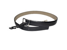 Style Co Womens Belt Black faux leather Rectangle Buckle Size Medium NEW