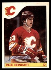 1985 OPC O-Pee-Chee Hockey #48 Paul Reinhart Signed Autograph (no COA) *d3