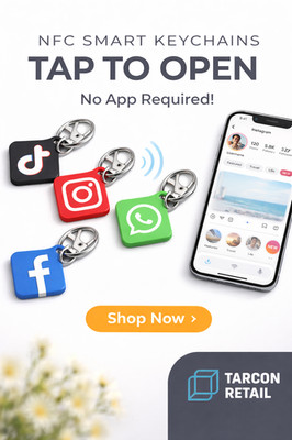 Custom NFC Keychain | Tap-to-Share Digital Business Card |Social Media & Contact