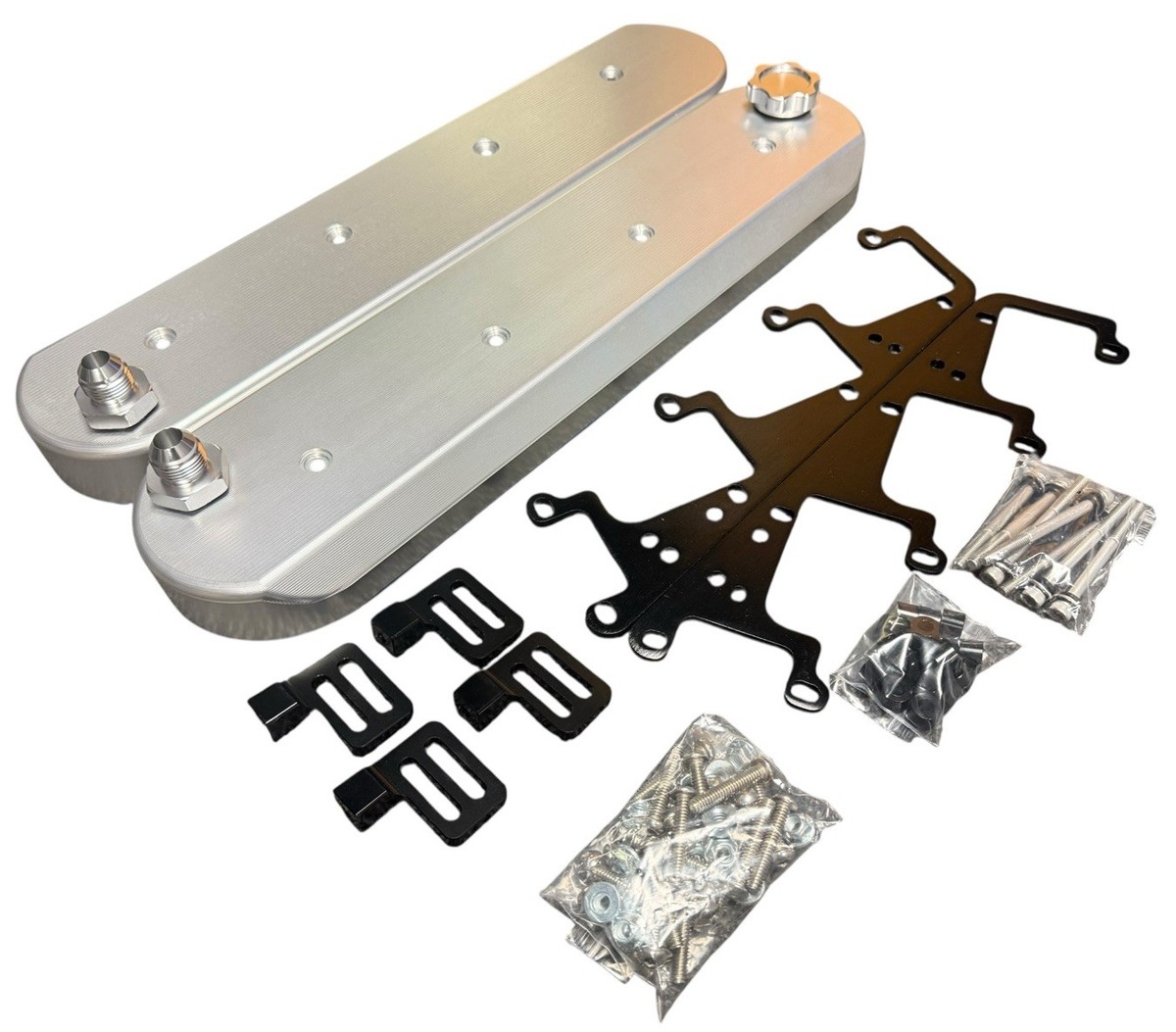 Billet CNC V8 LS Baffled Vented Valve Cover 12AN LS1 LS2 LS6 LS7