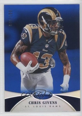 2013 Certified Mirror Blue 86/100 Chris Givens #147 0a7