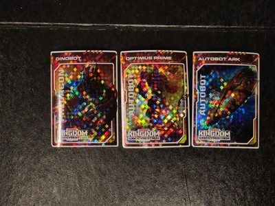 All 3 Dinobot CARDS Transformer Kingdom 2021 Stickers Still On 