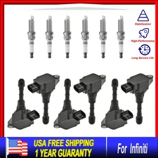 6X Ignition Coils & 6X Spark Plugs for Infiniti EX35 G37 2008-2012 3.5L 3.7L