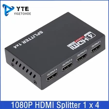 HDMI Splitter 1 In 4 Out 4K UHD HD 1080P 4-Port Repeater Splitter Amplifier 1x4