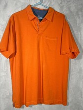 Woolrich Men's Orange Polo Shirt XL 100 Cotton Short Sleeve With Pocket
