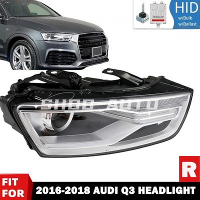 Compatible with 2016-2018 Audi Q3 Passenger Right Xenon HID Headlight Assembly