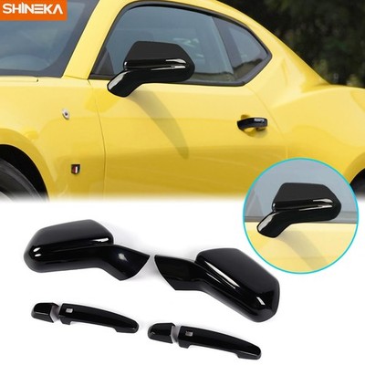 6x Shiny Black Mirror Covers & Door Handle Cover Trim For 2017+ Chevy Camaro Kit