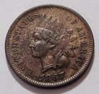 1867 Indian Head Cent. Semi Key Indian. Full Liberty And 2 Diamonds. VF