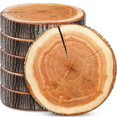 6 Pcs Round Throw Pillow Wood Decorative Soft Circle Seating Tree Stump Pillo...