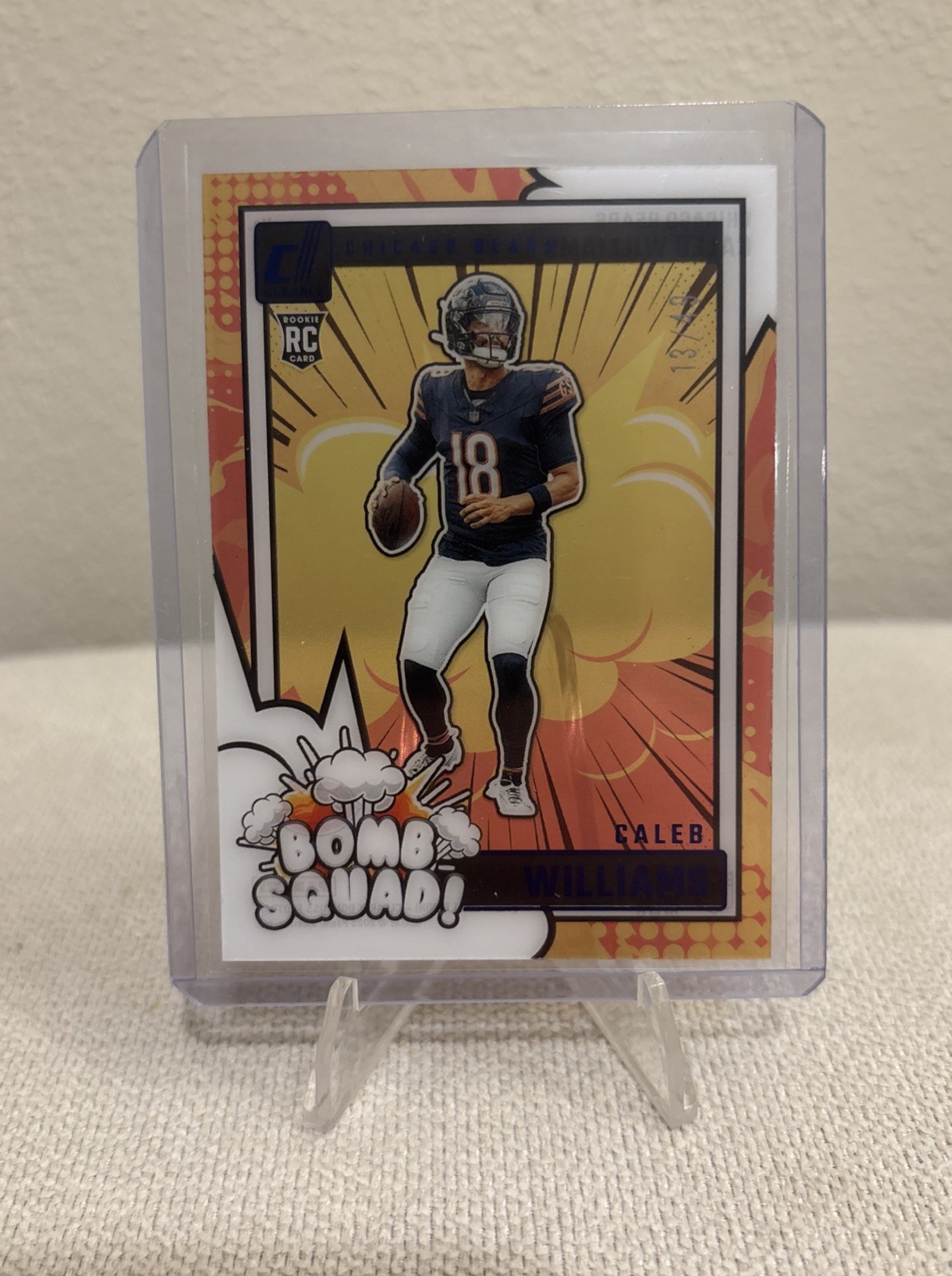 2024 Panini Clearly Donruss - Clearly Bomb Squad Caleb Williams #1 Blue /49 (RC)