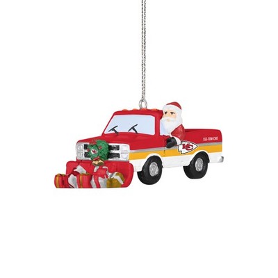 NFL Kansas City Chiefs Baumschmuck Santa Snow Plow Truck Anhänger Ornament 0581