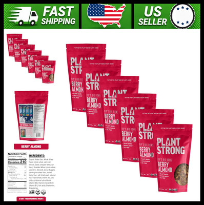 PLANTSTRONG Berry Almond Organic Oat Cereal 6-Pack 14 oz Bags
