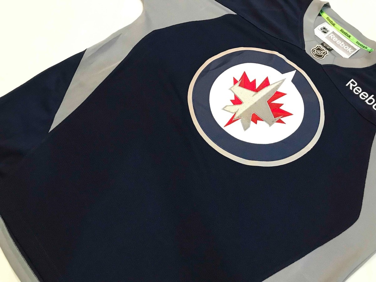 Reebok Winnipeg Jets Practice NHL Hockey Jersey Adult M Navy