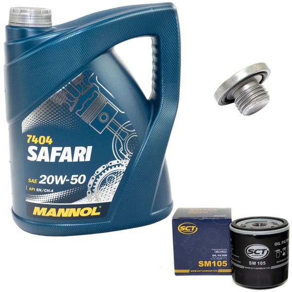 MotoröL ÖLfilter SM105 20W50 5 Liter + ÖLablassschraube FüR Opel Astra Vectra B-image