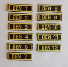 Boy Cub Scout Den Number Patches Your Choice of Number & Quantity