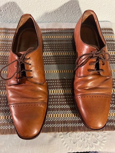 Johnson and Murphy Herren Hellbraun Schuhe Kappe Zehe Derby Stil Größe 10 M - Bild 12 von 14