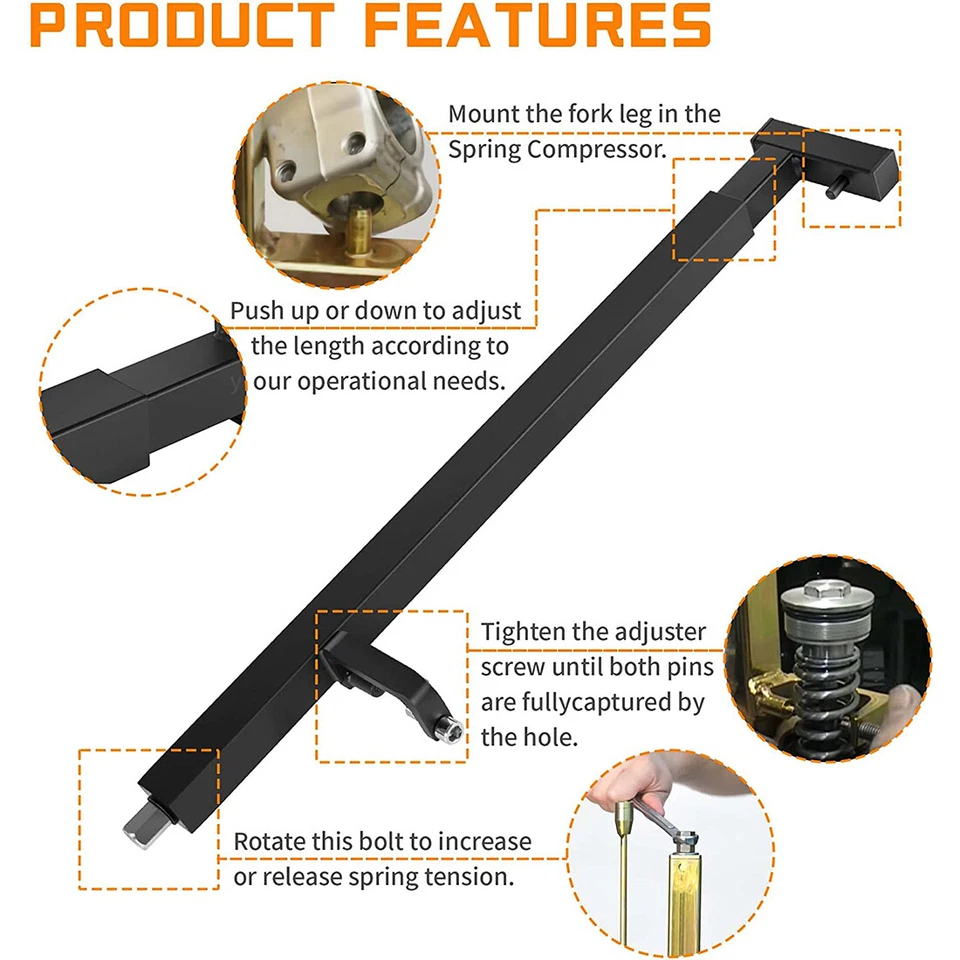 Fork Spring Compressor Tool For Most Current Sport Bikes Road Racers TFSC 01 Foto 4 de 4