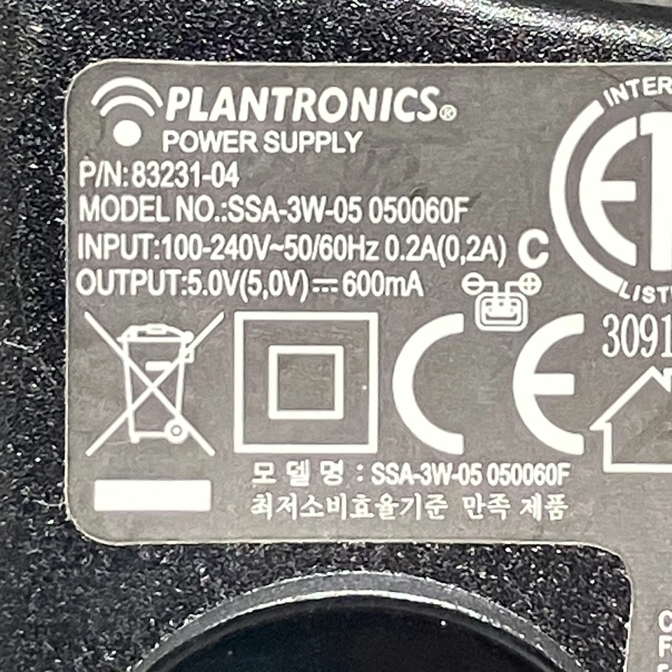 PLANTRONICS SSA-3W-05 Micro USB 5v Charger for Voyager P/N 83231-04 - Image 4 of 4