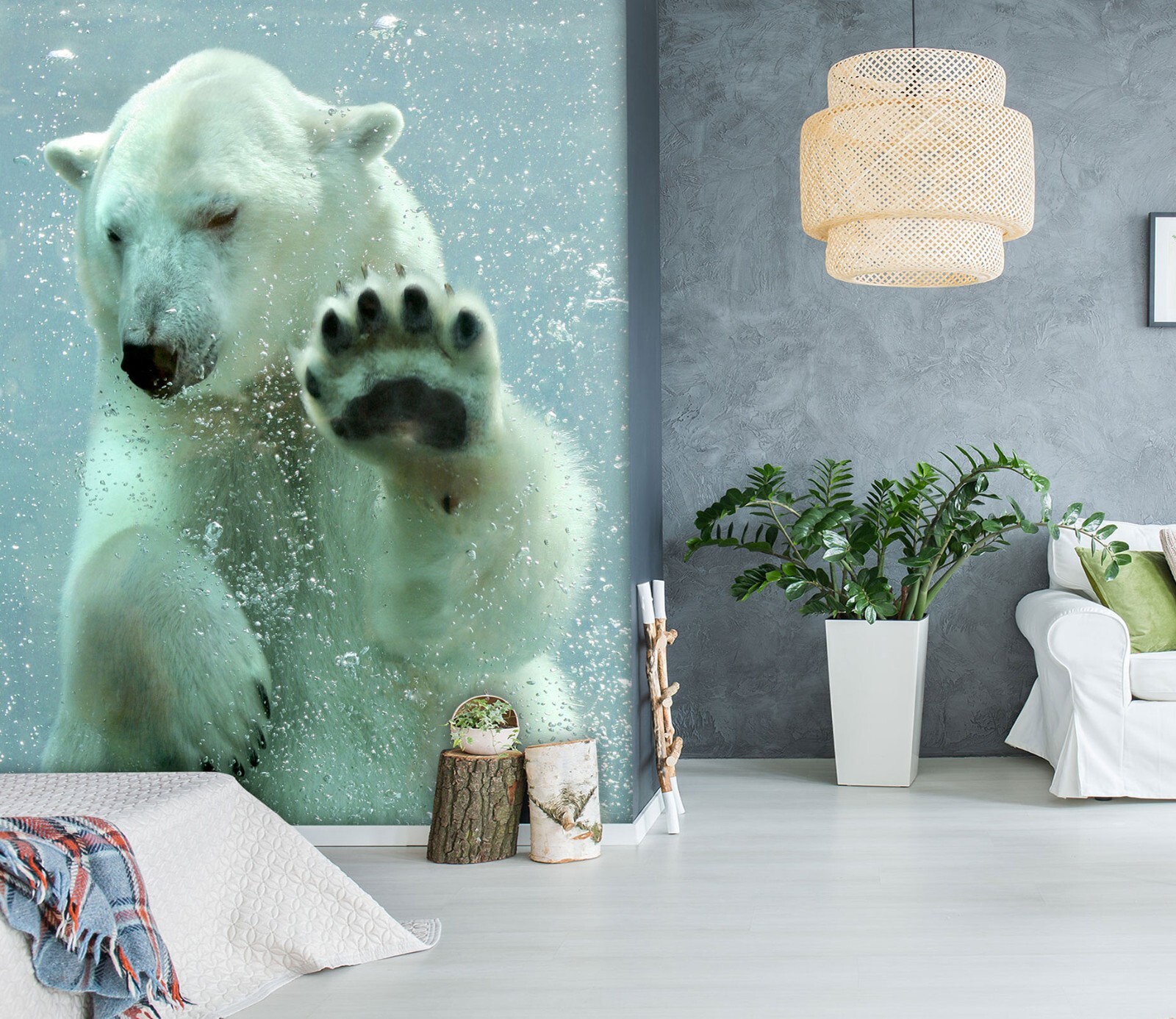 3D Animal Polar Bear G9288 Wallpaper Wall Murals Removable Self-adhesive Erin