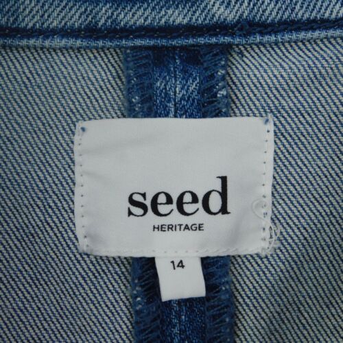 ~SS~ Size 14 SEED HERITAGE Denim Dress, Cotton Blend - Ultramarine Wash - Picture 2 of 15