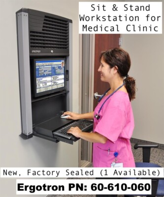Ergotron StyleView Sit-Stand Workstation For Medical/Hospital/Clinic 60-610-060