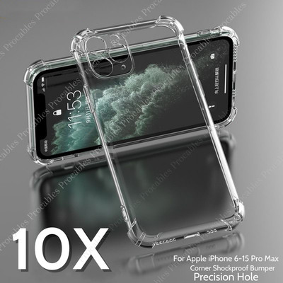 10Pack Clear Bumper Case Shockproof Cover For iPhone 15 14 13 12 11 Pro Max XS 8