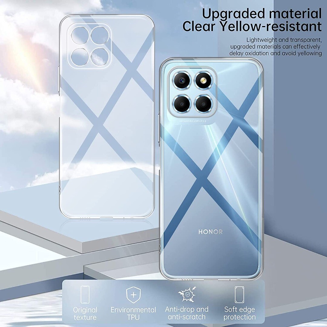 Clear TPU Case + Tempered Glass For HONOR X8 - Full Protection Slim Fit
