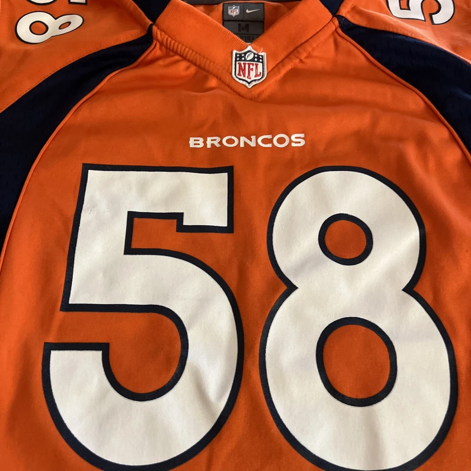 Camiseta manga curta Nike Denver Broncos futebol masculino laranja VON MILLER 58 10-12 - Imagem 2 de 4