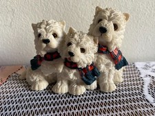 Vintage The Leonardo Collection Family of Westie Dogs Westie Trio Figurine