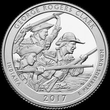 2017 S George Rogers Clark National Park Quarter Indiana "BU" ATB 