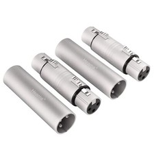 4 Pack 2 Pair Professional XLR Adapter XLR Male to Male  XLR Female to Femal...