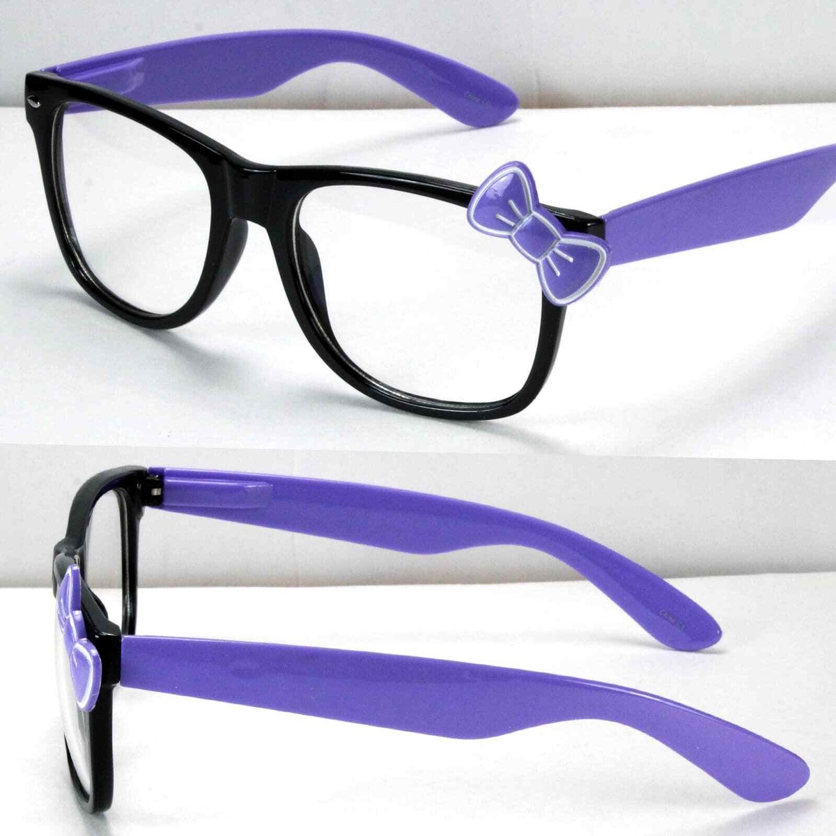 Women Clear Lens Frame Eye Glasses Bow Bowknot Design Hello Kitty