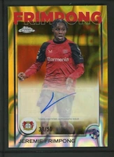 2025 JEREMIE FRIMPONG 38/50 AUTO TOPPS CHROME UEFA CHAMPIONS LEAGUE LAVA GOLD