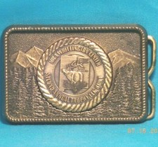 NRA  WHITTINGTON CENTER   Second Annual Trophy Elk Hunt   Brass BELT BUCKLE