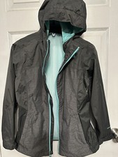 Girls The North Face Rain Jacket Coat Large 14/16 Gray Aqua