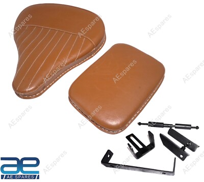 Front & Rear Tan Leather Seat For Royal Enfield New Classic Reborn 350cc AEs