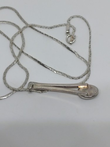 Vintage Sterling Silver 925 Mother Of Pearl Pendant Necklace 18" - Picture 4 of 5