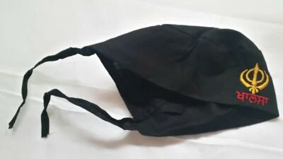 ONLINESIKHSTORE Sikh punjabi black kids infants baby patka pathka khanda bandana head wrap gear
