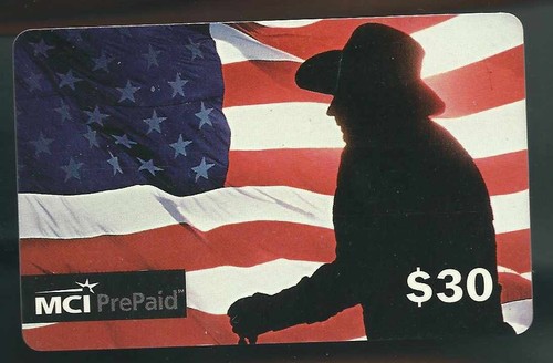 1099/2020 Card Phonecard Gebraucht Kovboy IN Front Of US Flag Mci