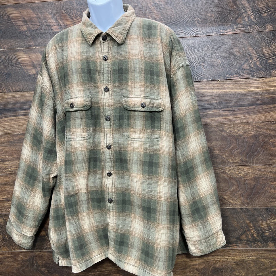 Arrow Blue Jeans CO Workwear Quilt Lined Flannel Shirt Jacket Brown Men’s 3XL - Image 2 of 4