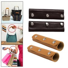 2x Leather Handbag Handle Wrap Cover Purse Strap Cover Replacement with Buttons
