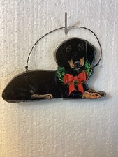 Primitive By Kathy Christmas Dachshund Ornament