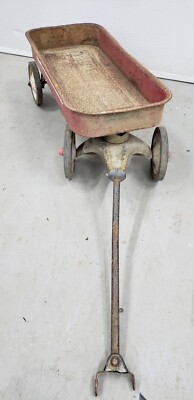 VINTAGE RADIO FLYER 90 RED WAGON, METAL, 34