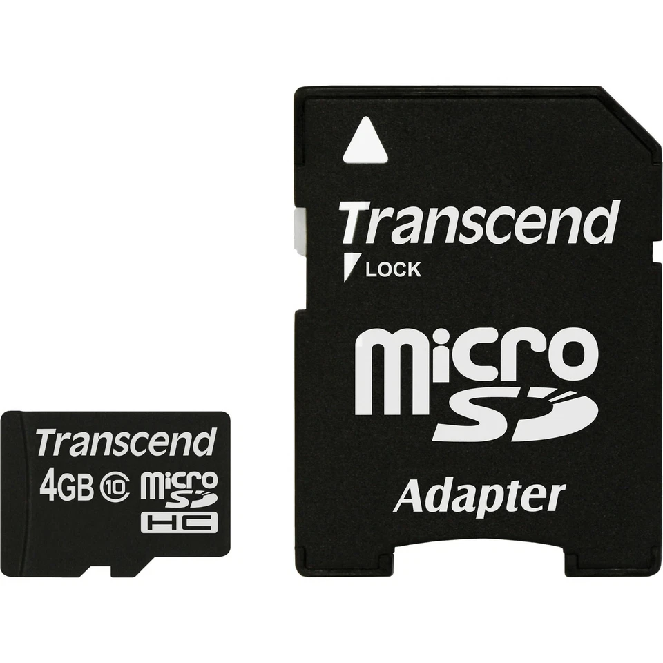 10 x Transcend 4GB MicroSD Memory Card with Adapter for Android, Phone, Tablet   - Image 2 of 3