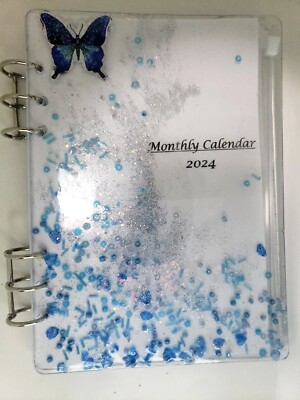 NEW 2024 LUXURY RESIN MONTHLY CALENDAR/PLANNER Notebook Incl Pen & Budget Envel