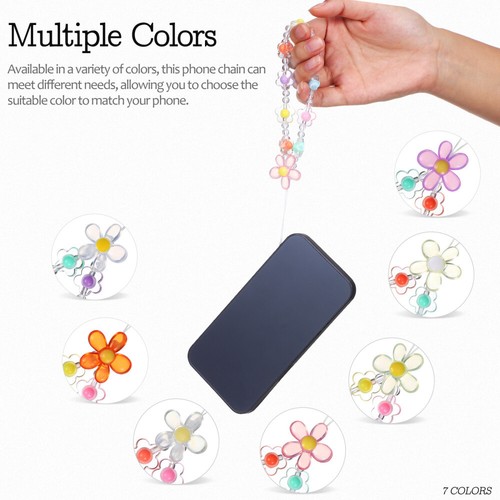 7 Pcs Mobile Phone Bracelet Beaded Lanyard Charms Cellphone Strap Flower - 第 2/11 張圖片